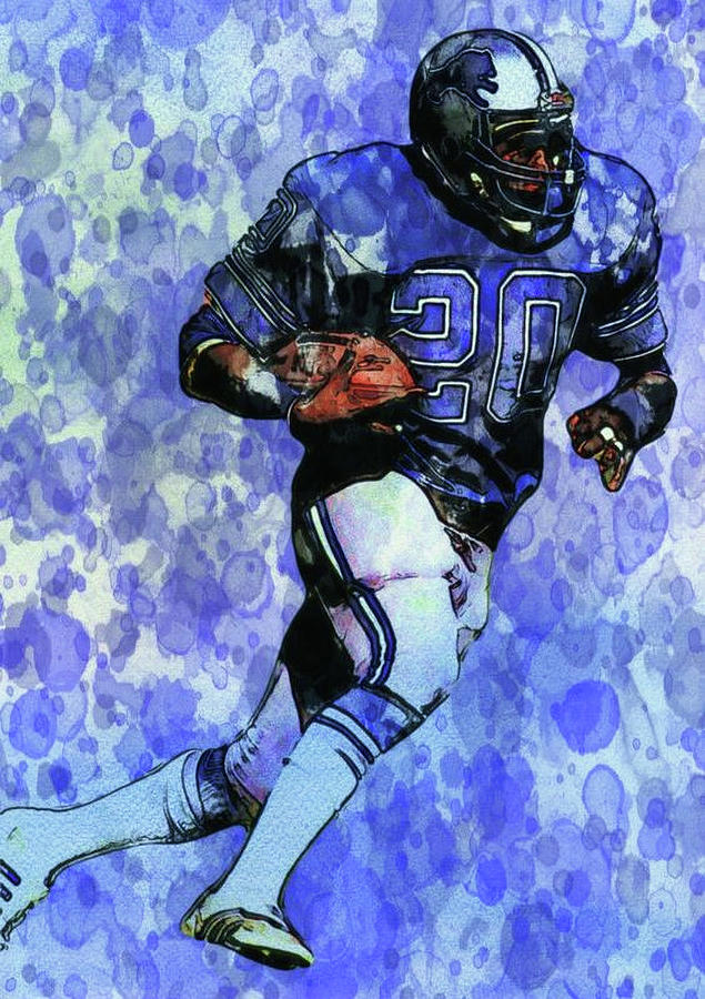 Billy Sims - Detroit Lions - Retired Digital Art by Bob Smerecki - Pixels