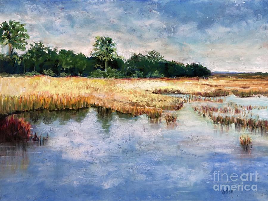 Biloxi Marshes landscape Pastel by Vielsa Harding - Fine Art America