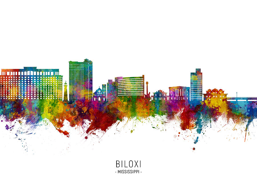 Biloxi Mississippi Skyline #05 Digital Art by Michael Tompsett