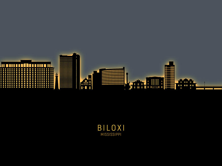 Biloxi Mississippi Skyline #18 Digital Art by Michael Tompsett
