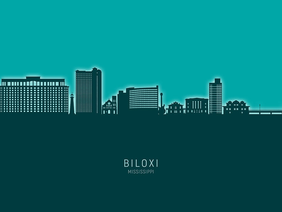 Biloxi Mississippi Skyline #20 Digital Art by Michael Tompsett