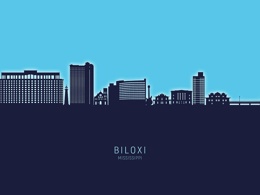 Biloxi Mississippi Skyline #21 Digital Art by Michael Tompsett