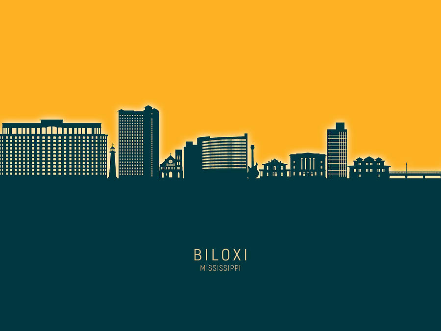 Biloxi Mississippi Skyline #25 Digital Art by Michael Tompsett