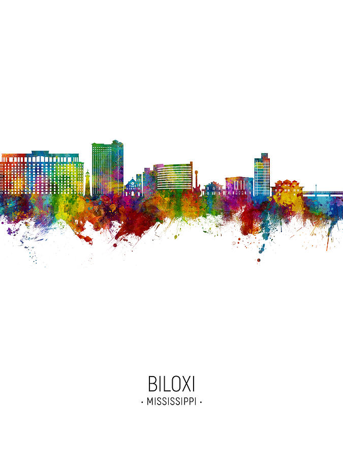 Biloxi Mississippi Skyline #27 Digital Art by Michael Tompsett
