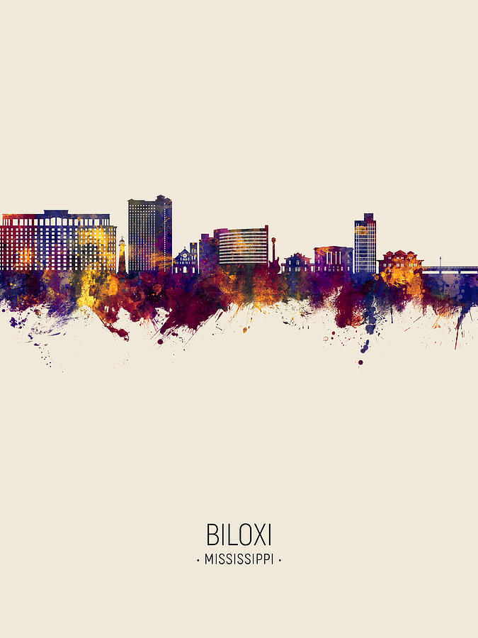 Biloxi Mississippi Skyline #28 Digital Art by Michael Tompsett