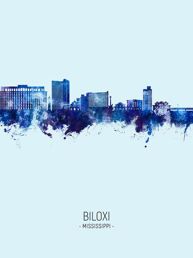 Biloxi Mississippi Skyline #29 Digital Art by Michael Tompsett