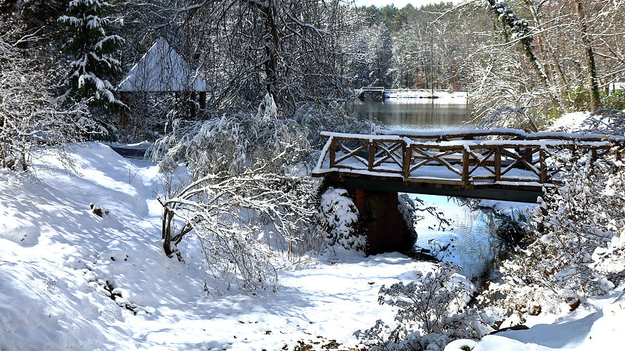Biltmore Boathouse Covered in Snow Photograph by Carol Montoya