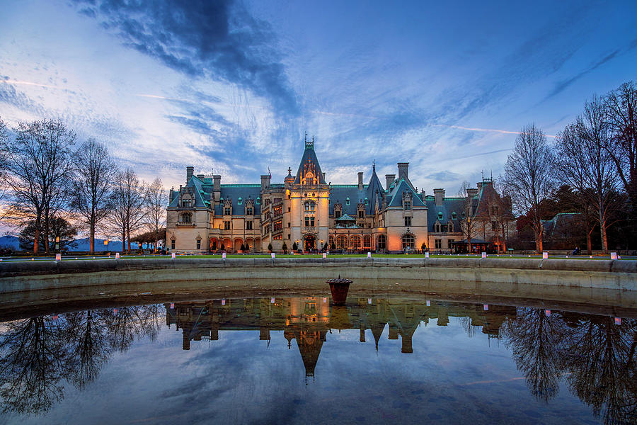 Biltmore Estate Dusk Reflection Photograph by Adam Romanowicz - Fine ...