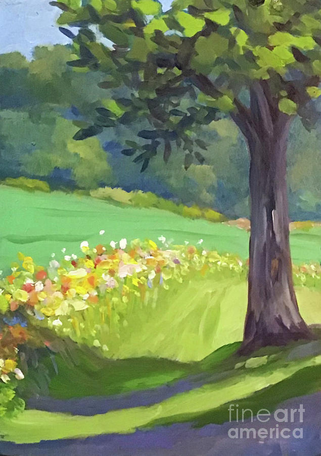 Biltmore Flower Field Painting by Anne Marie Brown