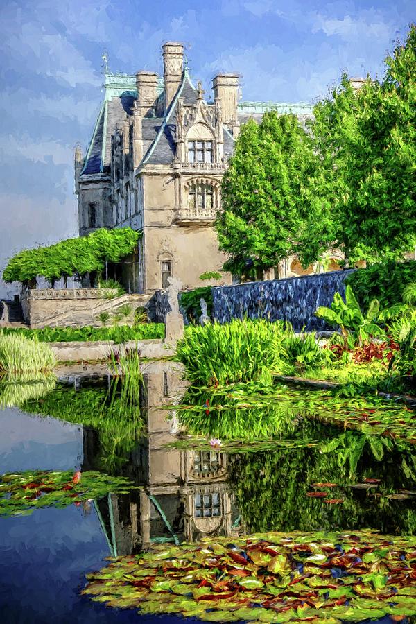 Biltmore Reflection In The Italian Gardens II Painting Photograph by Carol Montoya