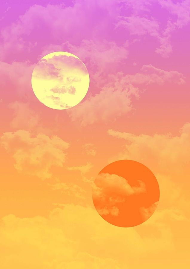 Binary Sunset Poster Digital Art by Maria Sanchez | Pixels