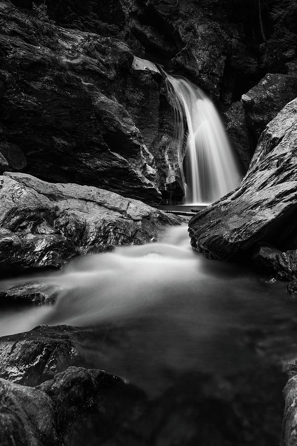 Bingham Falls at the Smugglers Notch BW Photograph by Dimitry Papkov