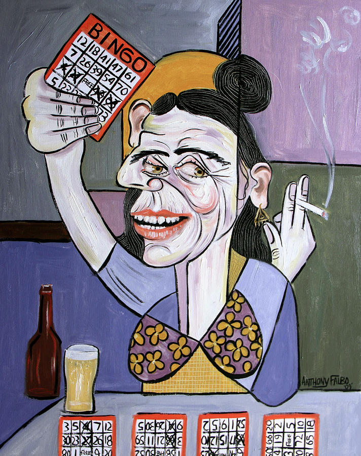 Bingo Lady Painting by Anthony Falbo