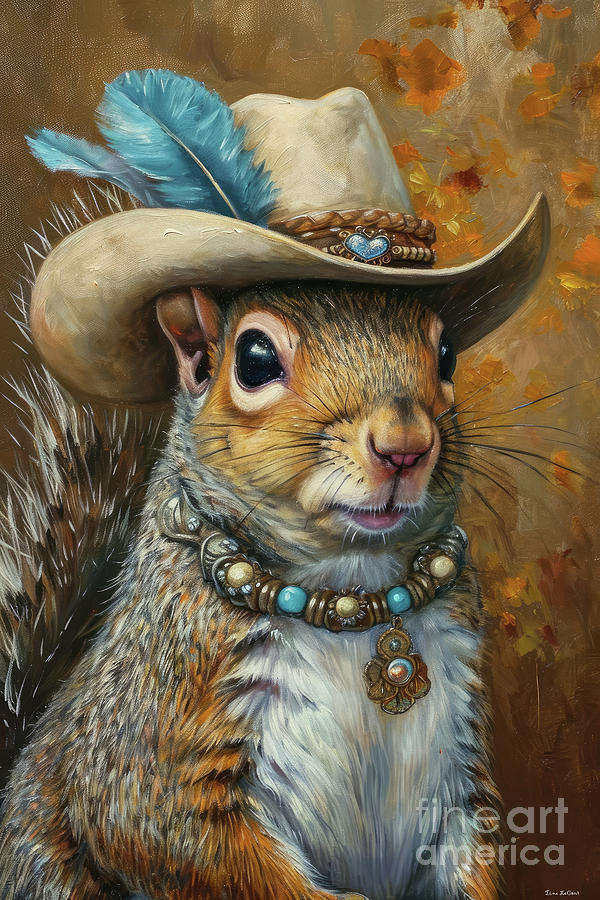 Squirrel Painting - Bingo by Tina LeCour