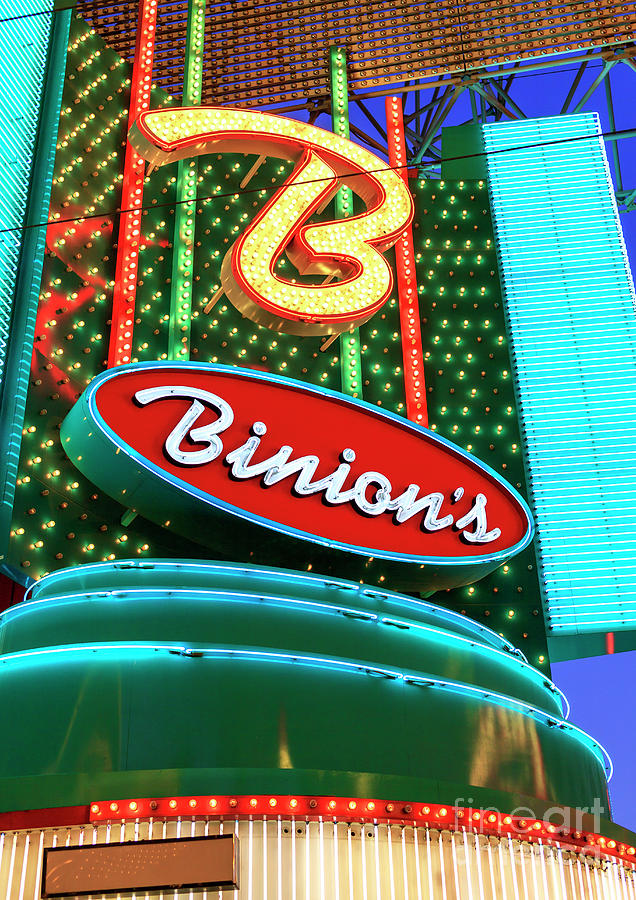 Binions Neon Lights in Las Vegas Photograph by John Rizzuto