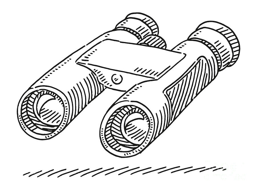 Binoculars Optical Instrument Drawing Drawing by Frank Ramspott Fine