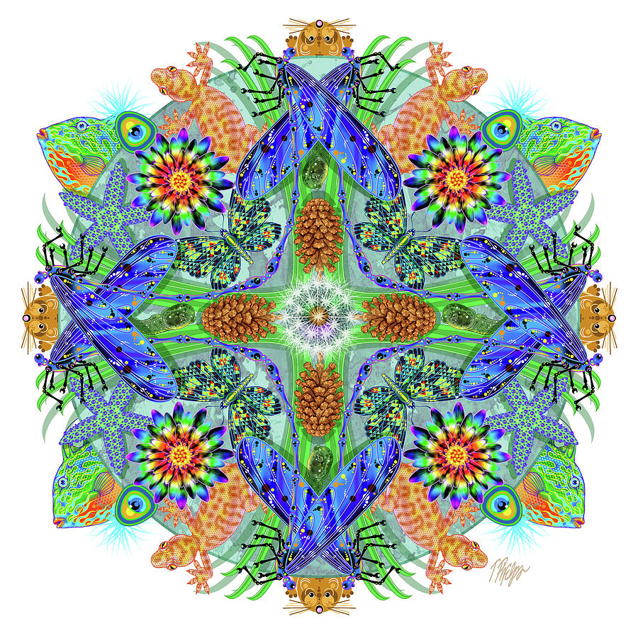 Biodiversity Conservation Mandala Digital Art by Tim Phelps