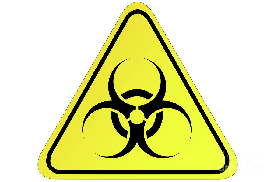 Biohazard sign on white background Photograph by Benny Marty