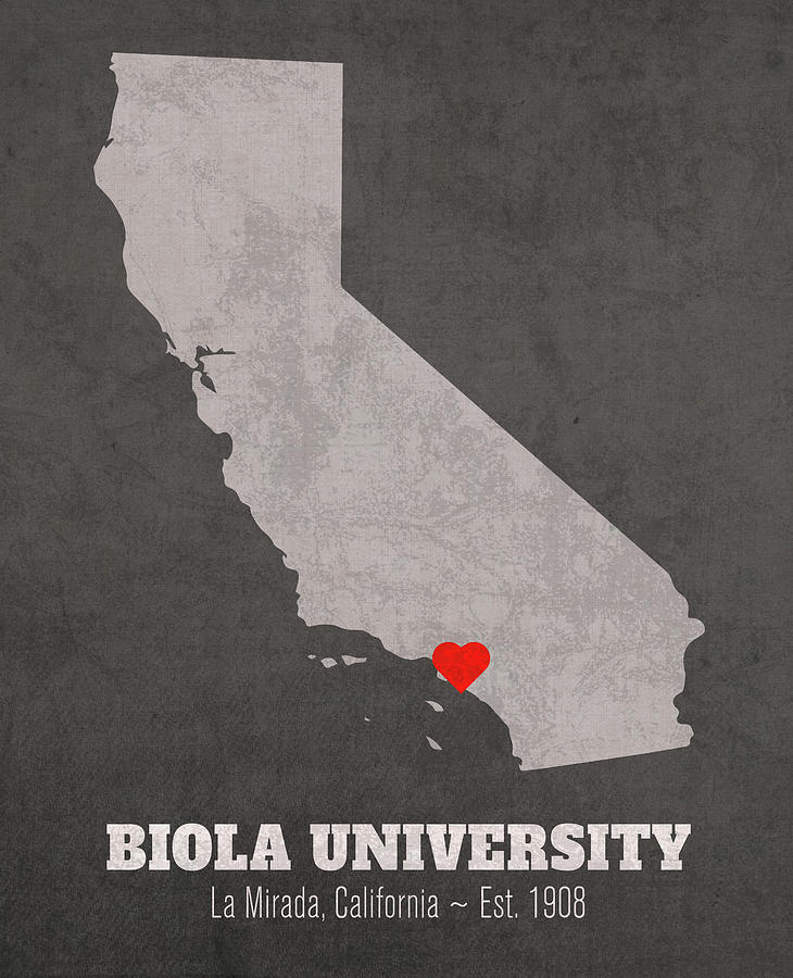 Biola University La Mirada California Founded Date Heart Map Mixed ...