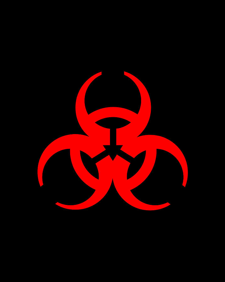 Biological Hazard Biohazard Symbol Shirt Hoodie Red Digital Art by Jane ...