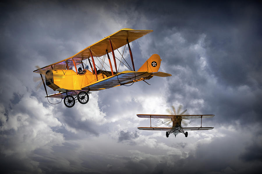Biplanes among the Clouds Photograph by Randall Nyhof