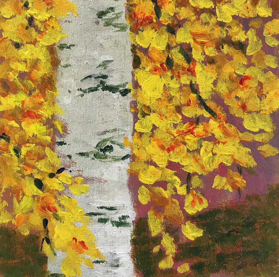Birch #1 Painting by Milly Tseng
