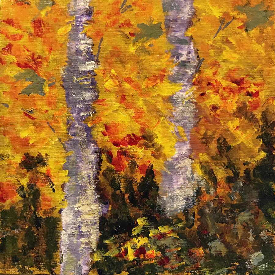 Birch #2 Painting by Milly Tseng