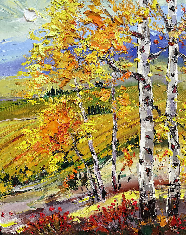 Birch And Wine Painting By Lisa Elley - Fine Art America