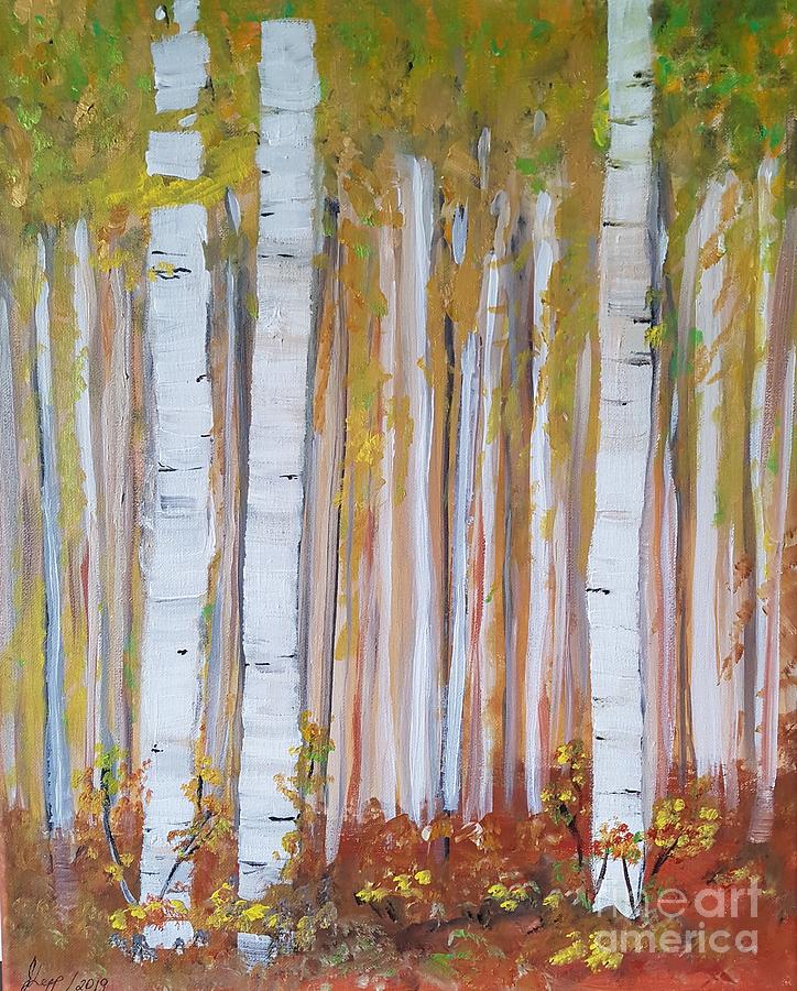 Birch Clump Wonder Painting by Joanne Lepp - Fine Art America