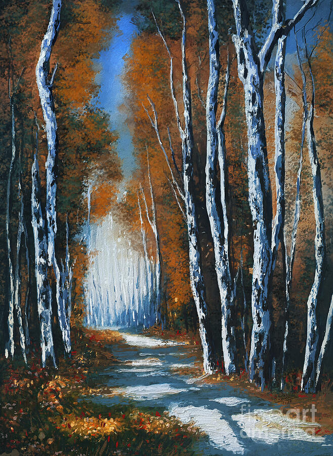 Birch forest Digital Art by Andrzej Szczerski