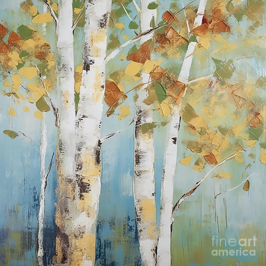 Birch Forest II Painting by Mindy Sommers