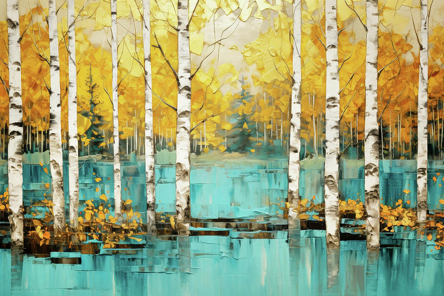 Birch Painting - Birch Forest by Imagine ART