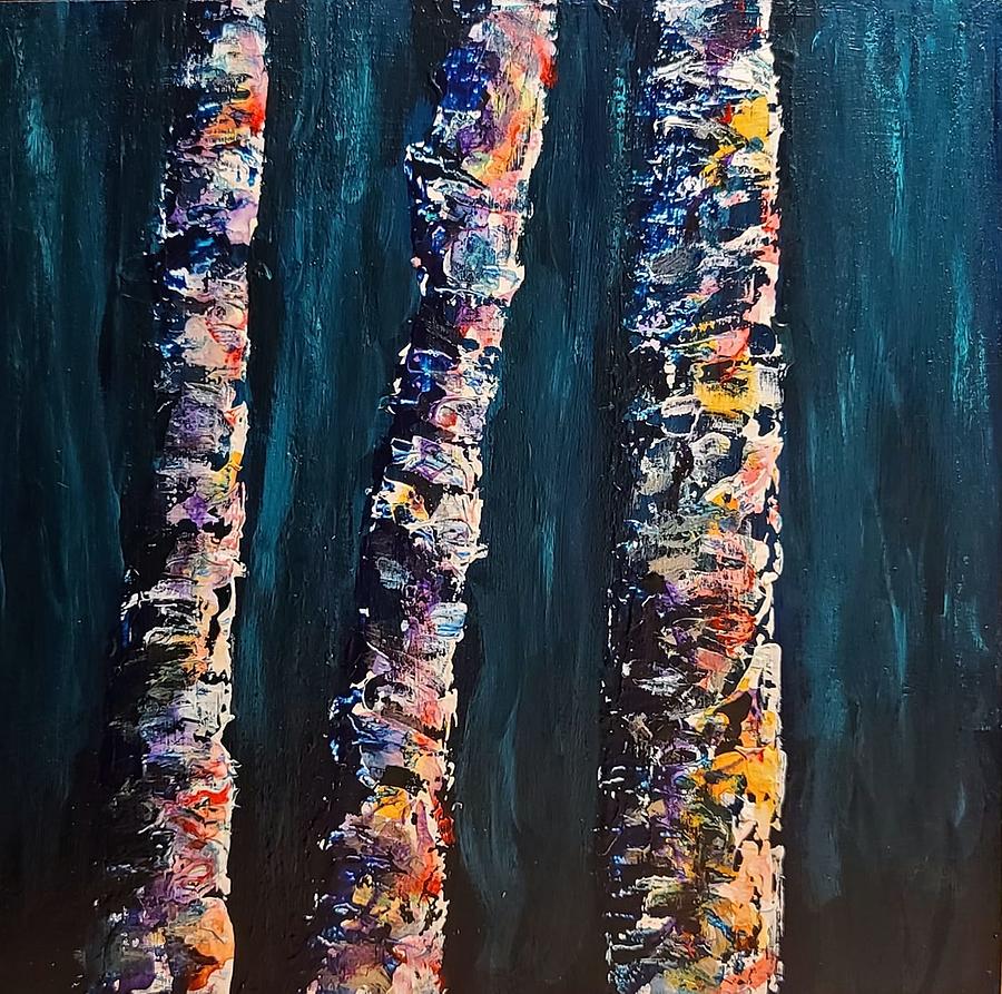 Birch Party Painting by Terry Ann Morris