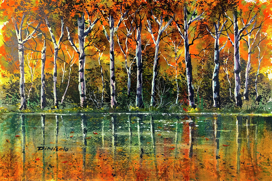 Birch River Painting by Anthony DiNicola