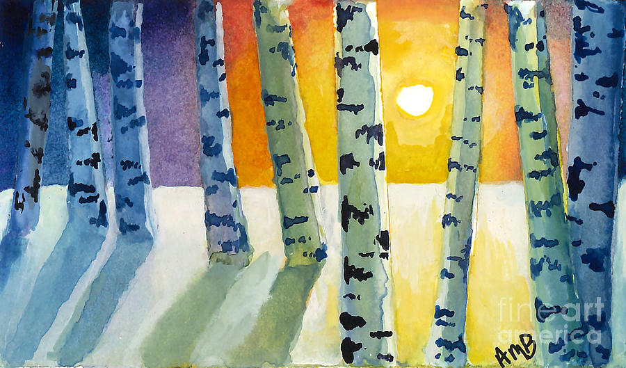 Tree Painting - Birch Spectrum by Angela Maria Bingham