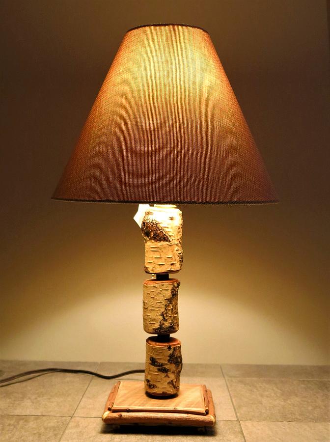 Birch Table Lamp Mixed Media by Jim Caufield - Fine Art America