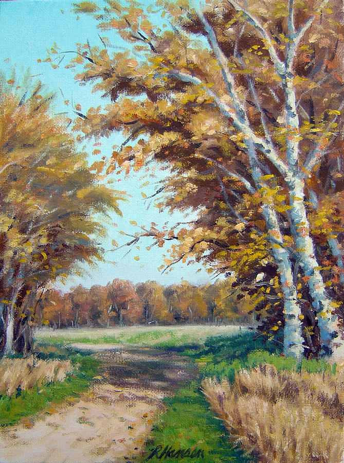 Birch Trail Painting by Rick Hansen