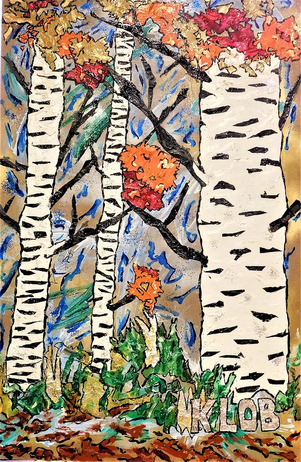 Birch Tree Fall Mixed Media by Kevin OBrien