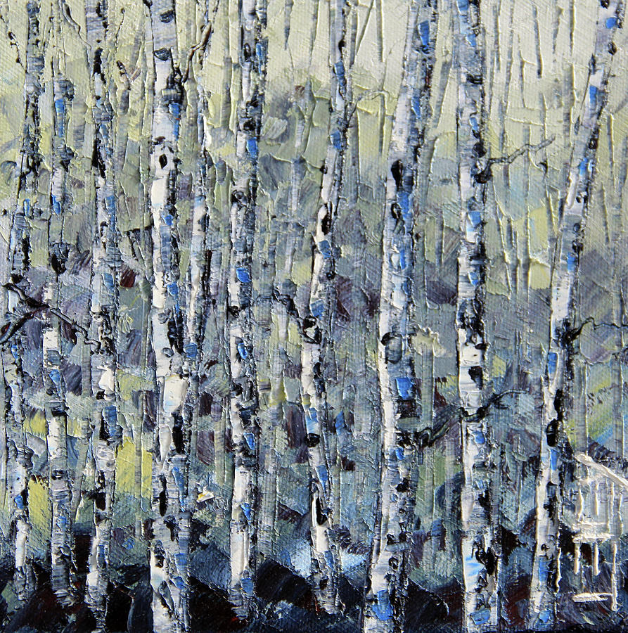 Birch Tree Forest Painting by Lisa Elley - Pixels