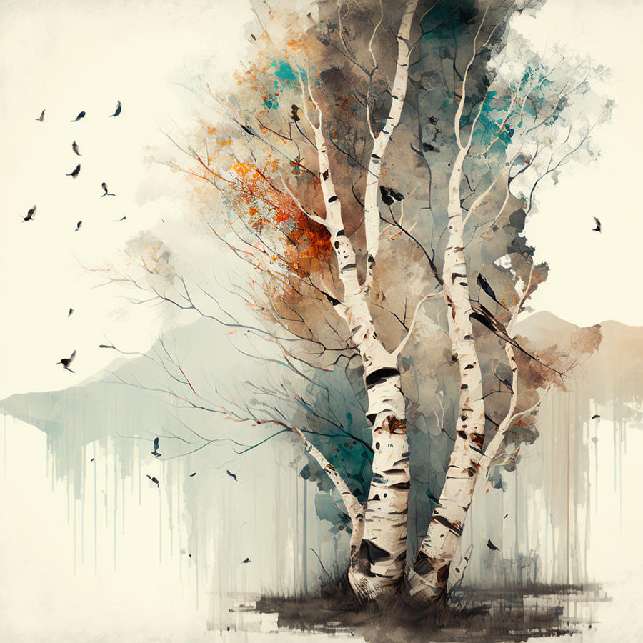 Birch Trees Abstract 2 Painting by Hugo Keller Fine Art America