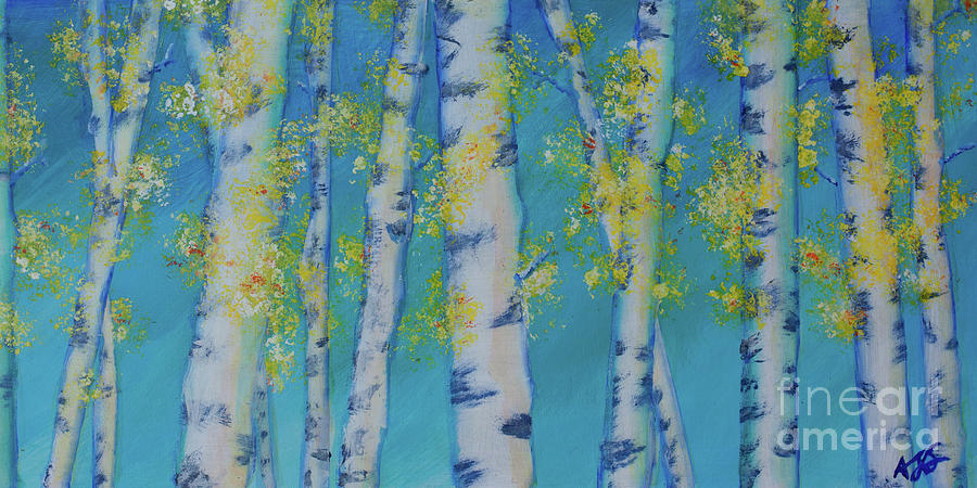 Birch Trees - Annie Painting Photograph by Jim Schmidt MN