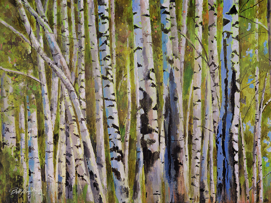 Birch Trees Painting by Bill Dunkley