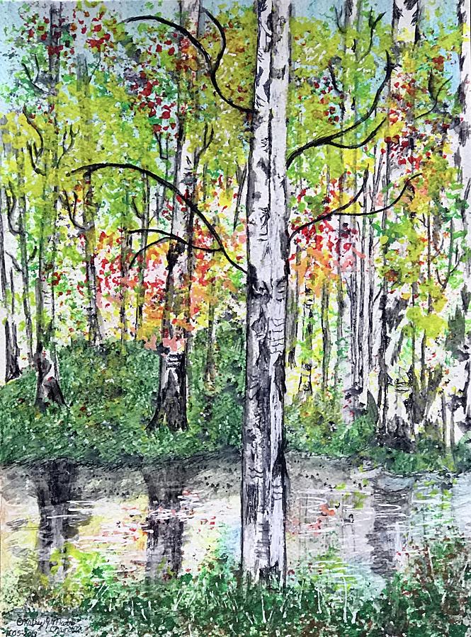 Birch Trees in The Fall Painting by Kathy Marrs Chandler