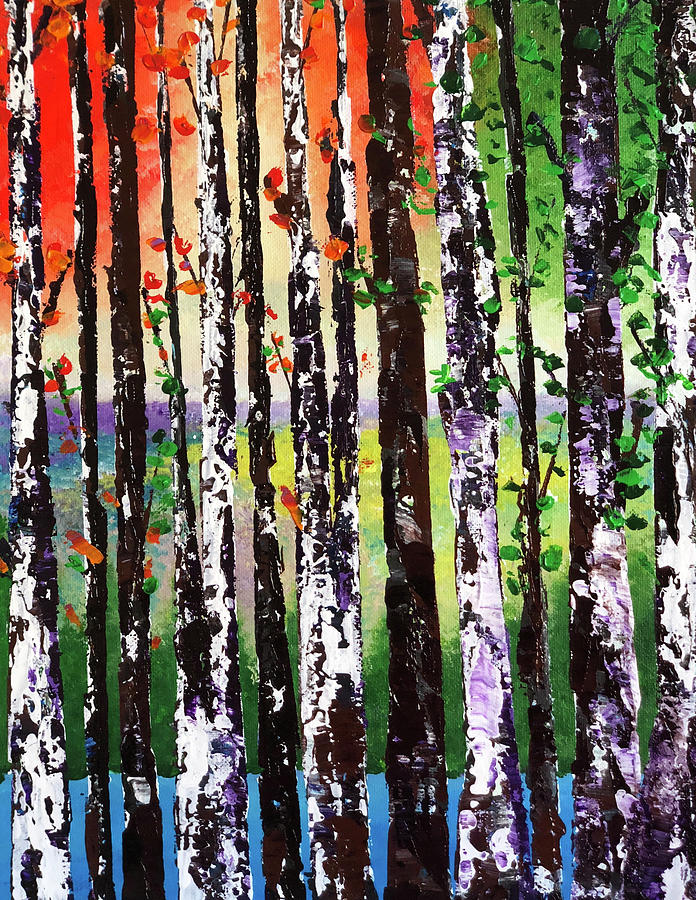 Birch Trees Painting by Joyce Clark