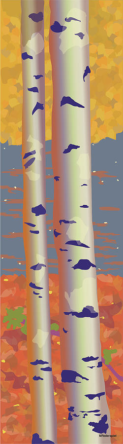 Birch Trees Digital Art by Marian Federspiel