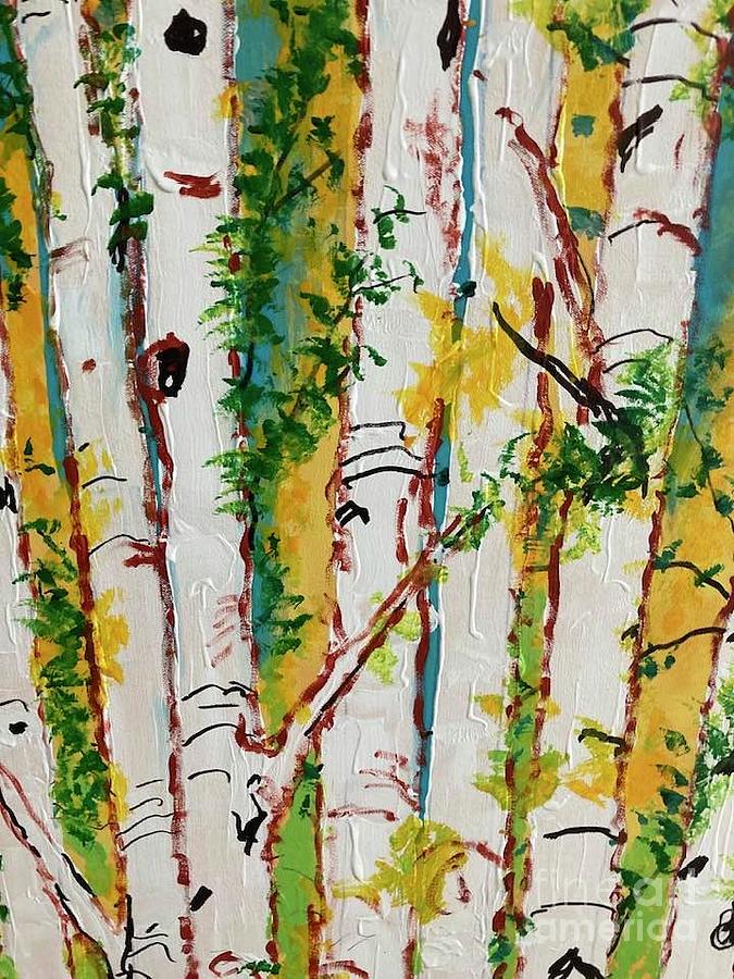 Birch Trees Painting by Patrick Grills