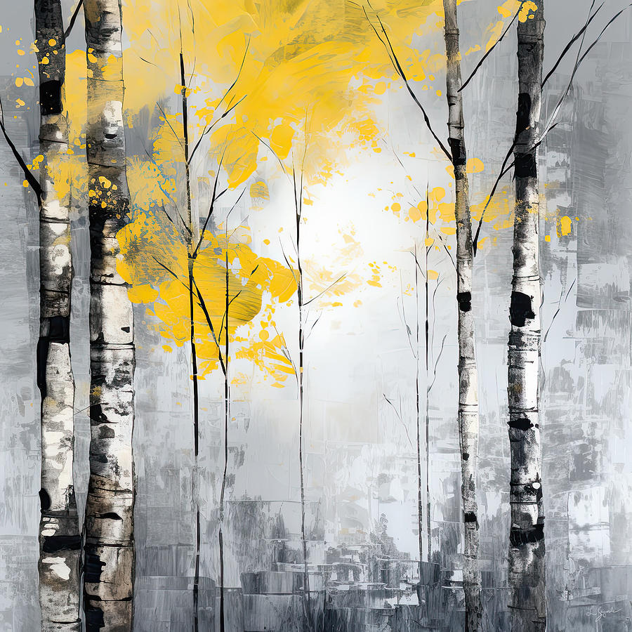 Birch Trees Wall Art Painting by Lourry Legarde