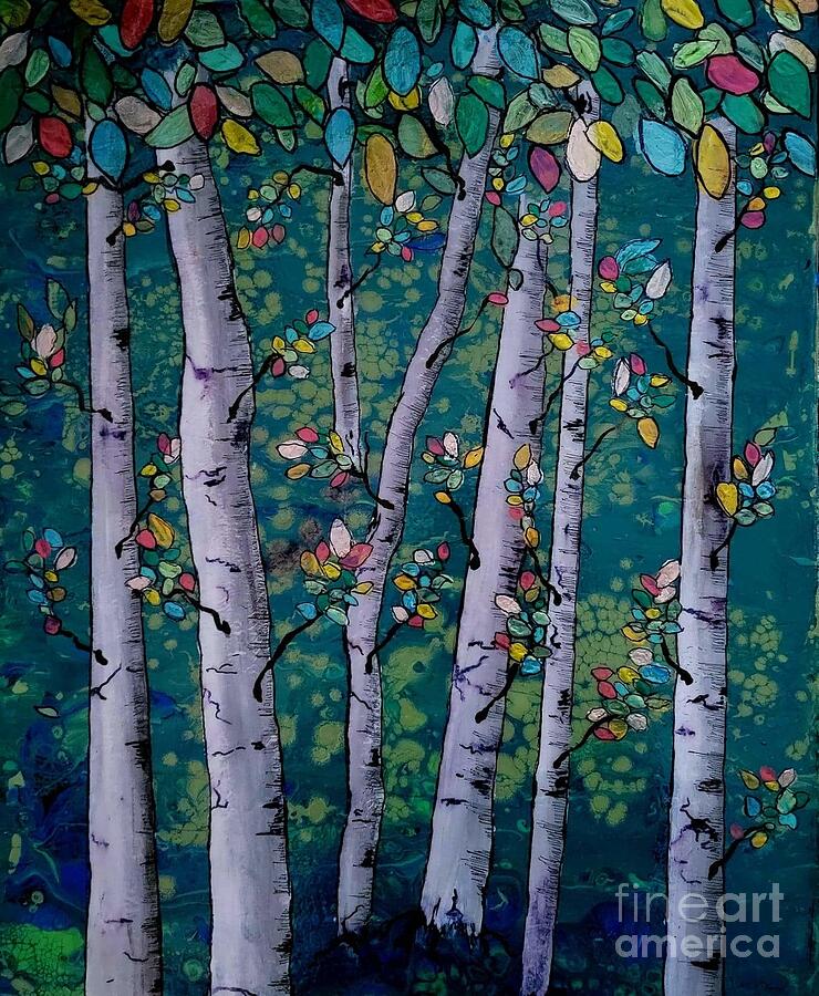 Birch Painting by Valerie Josi