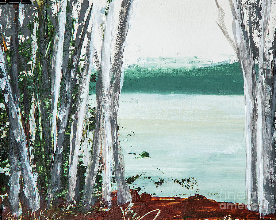Birch View Painting by Susan Cole Kelly Impressions
