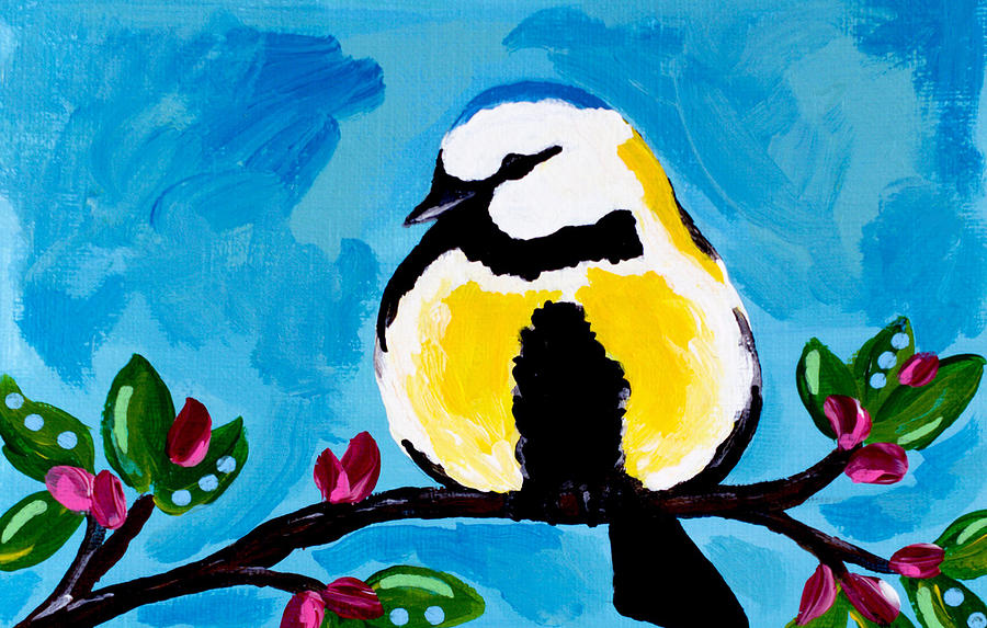 Bird Blue Painting by Beth Ann Scott